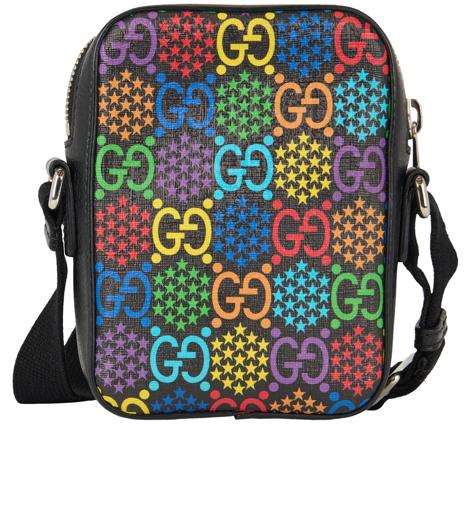 GG Small Messenger, &pound;395, Handbags, Black, Canvas, Back view